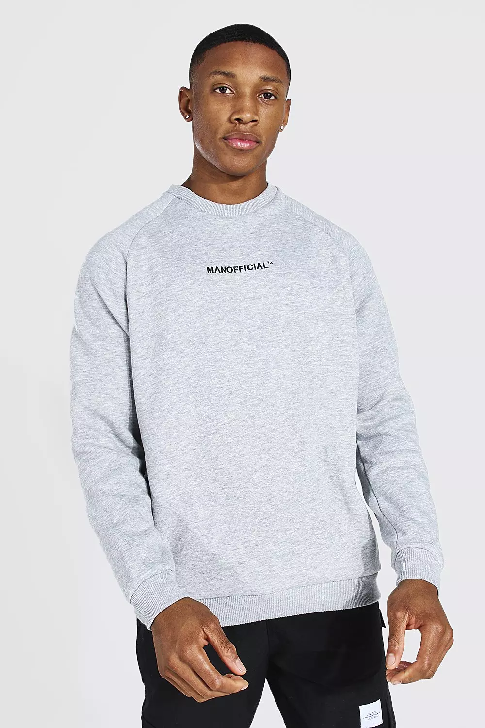 Man Official Heavyweight Raglan Sweatshirt boohooMAN IE